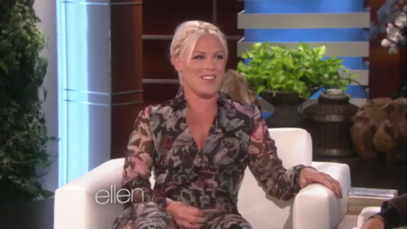 Pink on her daughter's language